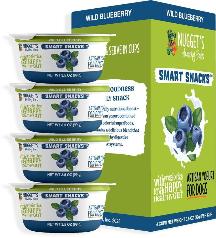Nugget's Healthy Eats Frozen Smart Snacks Artisan Yogurt Wild Blueberry for Dogs (3.5 oz Pack of 4)