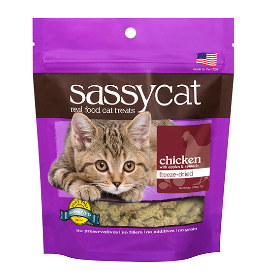 Herbsmith Sassy Cat Treats Freeze Dried Chicken with Apple & Spinach