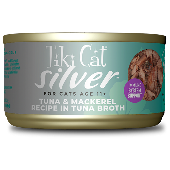 Tiki Cat® Silver™ Whole Foods with Tuna & Mackerel Recipe Wet Cat Food (2.4 oz)