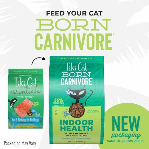 Tiki Cat® Born Carnivore® Indoor Health Trout & Menhaden Fish Meal Recipe (3 LB)