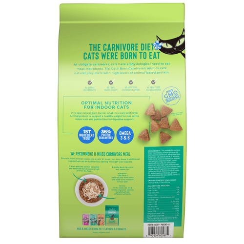 Tiki Cat® Born Carnivore® Indoor Health Trout & Menhaden Fish Meal Recipe (3 LB)