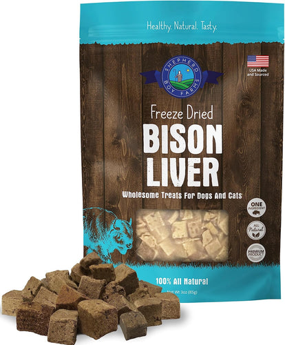 Shepherd Boy Farms Freeze-Dried Bison Liver For Dogs and Cats Treats