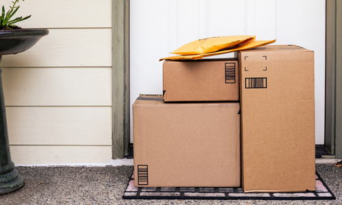 Delivered mail at the front door steps