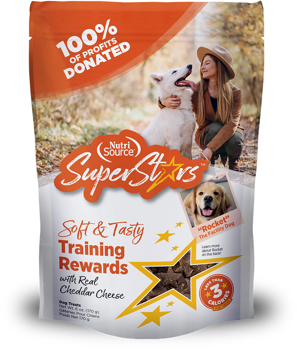 NutriSource SuperStars Soft & Tasty Cheddar Cheese Training Rewards Treats for Dogs