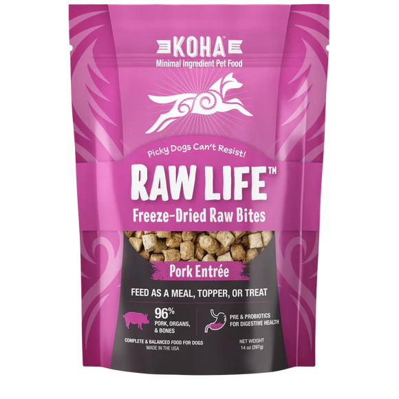 Koha Freeze-Dried Raw Bites Pork Entrée for Dogs