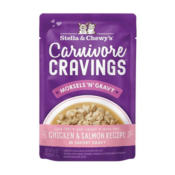 Stella & Chewy's Carnivore Cravings Morsels'N'Gravy Chicken & Salmon Recipe Wet Cat Food (2.8 Oz)