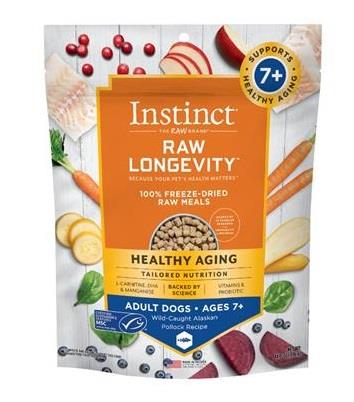 Instinct® Raw Longevity 100% Freeze-Dried Raw Meals Wild-Caught Alaskan Pollock Recipe For Adult Dogs 7+