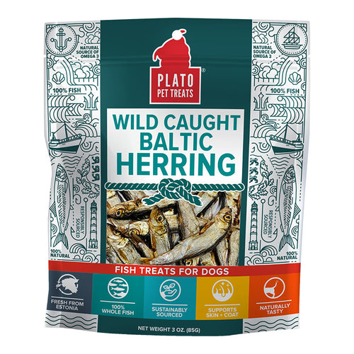 Plato Wild Caught Baltic Herring Dog Treats