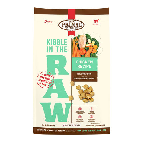Primal Pet Foods Kibble in the Raw Chicken Recipe for Dogs