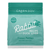 Green Juju Rabbit Recipe with Duck Liver Frozen Patties & Sliders Raw Diet for Dogs