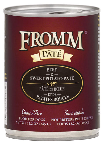 Fromm Grain-Free Beef & Sweet Potato Pâté Dog Food (12.2 oz, Case of 12 Cans)