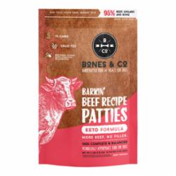 Bones & Co. Barkin' Beef Recipe Raw Frozen Patties Dog Food