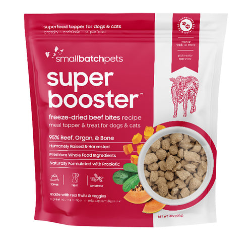 Smallbatch Pets Freeze-Dried Super Booster Beef Bites for Dogs & Cats
