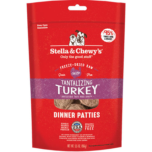 Stella & Chewy's Dog Freeze-Dried Raw Tantalizing Turkey Patties