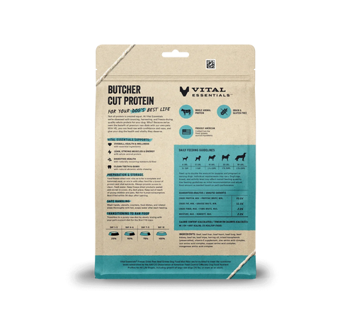 Vital Essentials Freeze-Dried Raw Protein Beef Crunchy Mini Nibs Meal or Mixer Dog Food