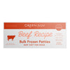 Green Juju Beef Recipe Frozen Patties & Sliders for Dogs