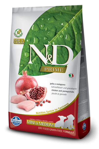 Farmina N&D Prime Natural & Delicious Grain Free Mini & Medium Puppy Chicken & Pomegranate Dry Dog Food