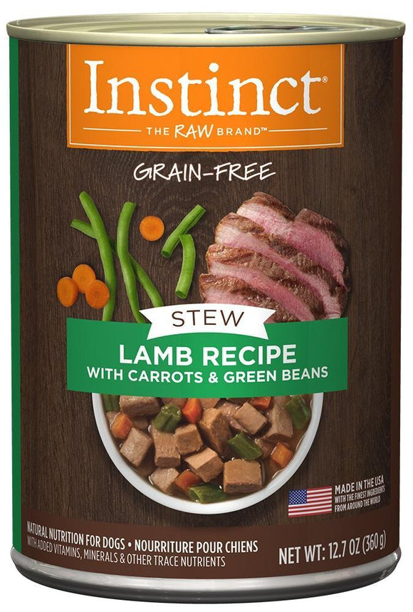 Nature's Variety Instinct Grain Free Stews Lamb with Carrots and Green Beans Recipe Natural Canned Dog Food