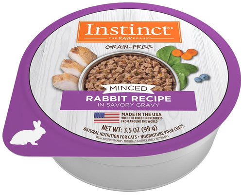 Nature s Variety Instinct Adult Grain Free Minced Recipe with Real Rabbit Natural Cat food Cups