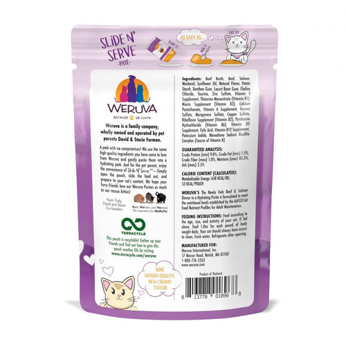 Weruva Slide N' Serve Grain Free The Newly Feds Beef & Salmon Dinner Wet Cat Food Pouch