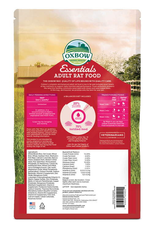 Oxbow Essentials - Adult Rat Food