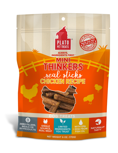 Plato Mini Thinkers Chicken Meat Stick Dog Treats