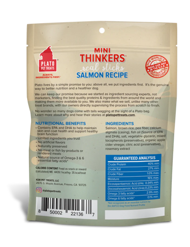 Plato Mini Thinkers Salmon Meat Stick Dog Treats