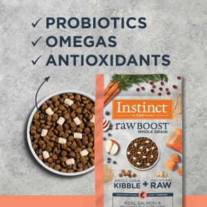 Instinct Dog Food Raw Boost Whole Grain Real Salmon & Brown Rice Recipe Dry Dog Food